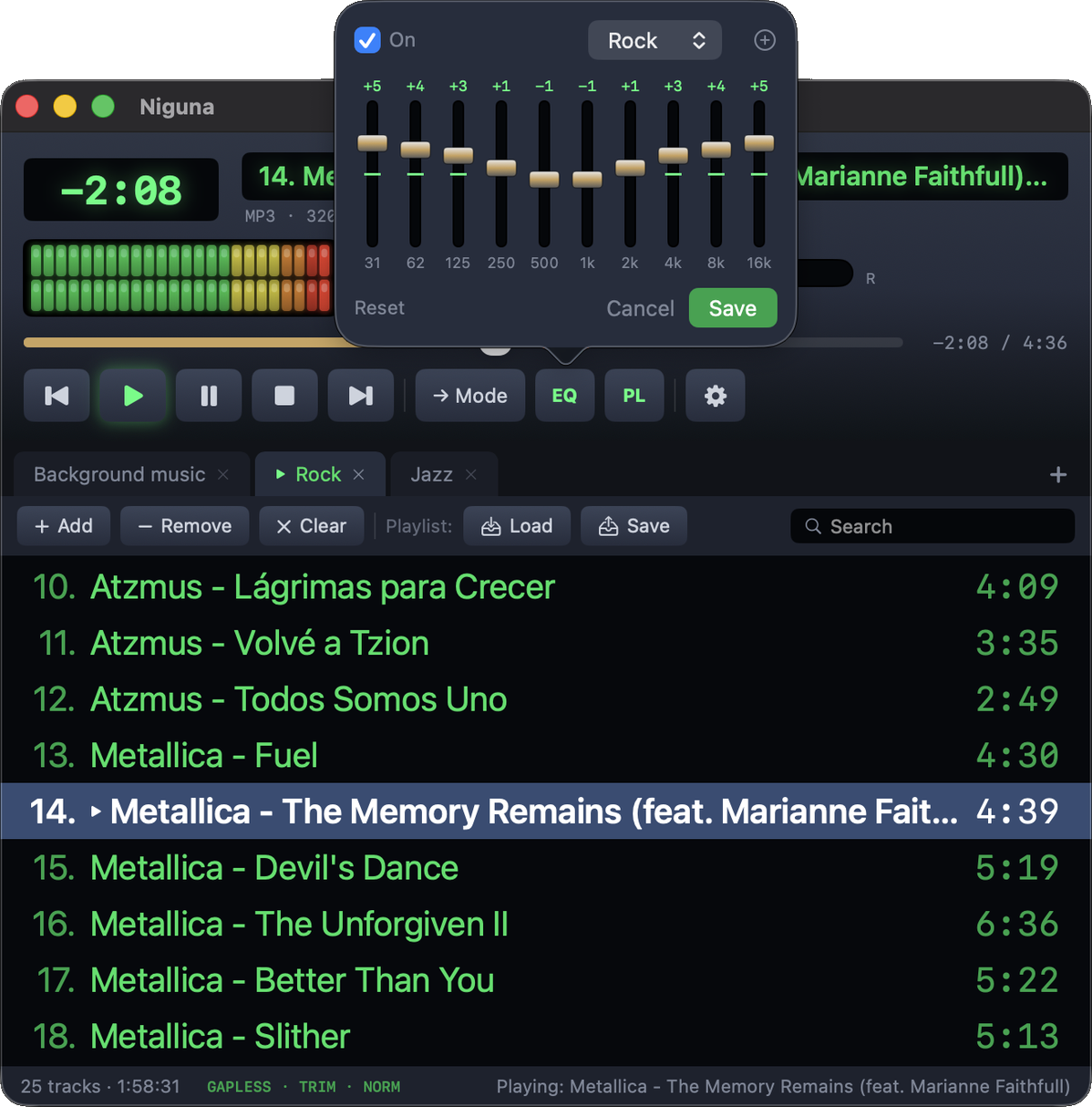 10-band equalizer with presets